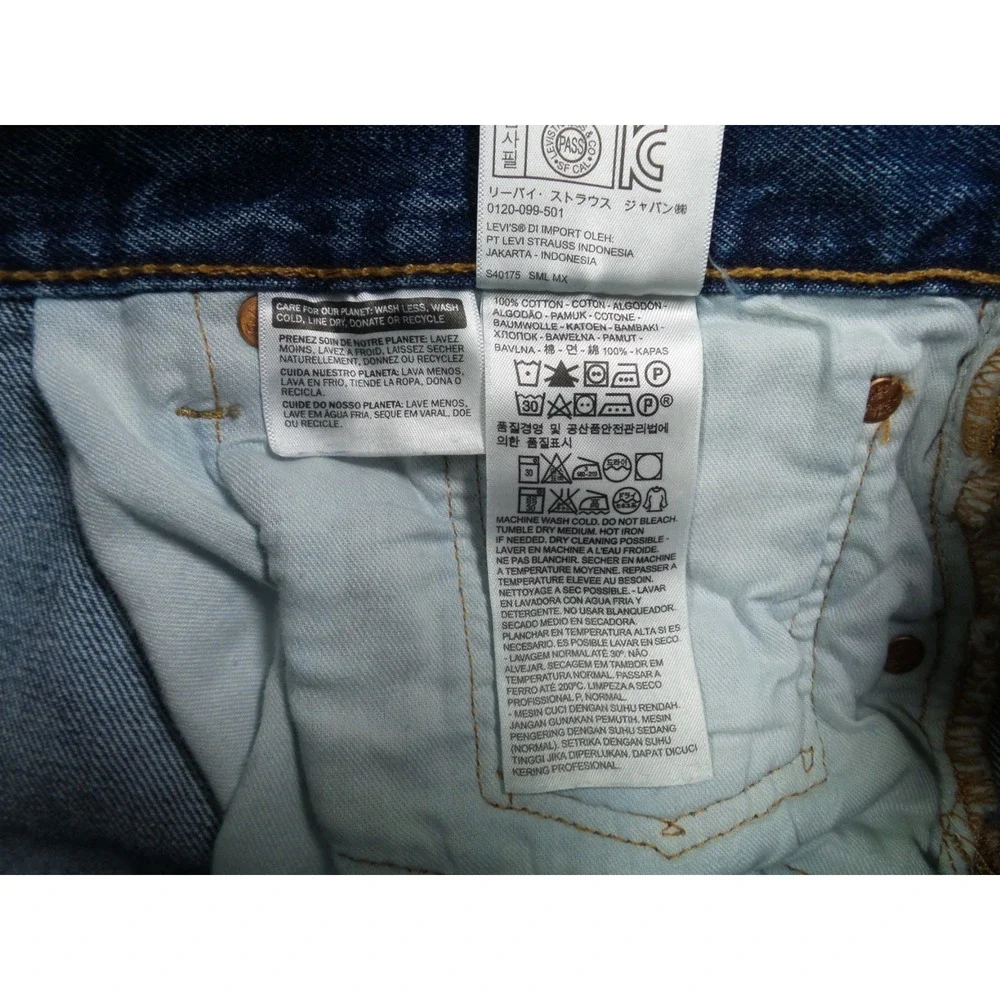 Levis 501 Jeans Mens Size 40 x 30 Blue Denim Classic Button Fly Straight Leg‎
